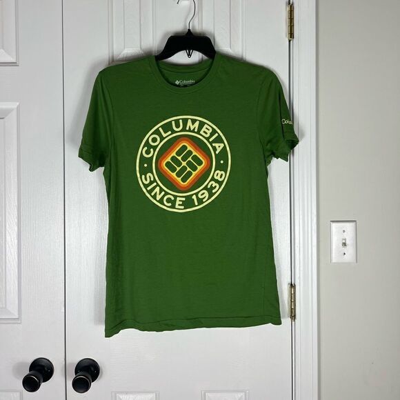 Columbia Green Mens Short Sleeve Shirt M - Picture 1 of 3